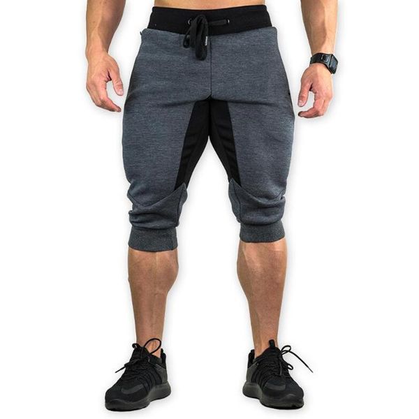 

autumn brand gyms calf length pants men joggers casual sweatpants trousers sporting clothing bodybuilding pants, Black