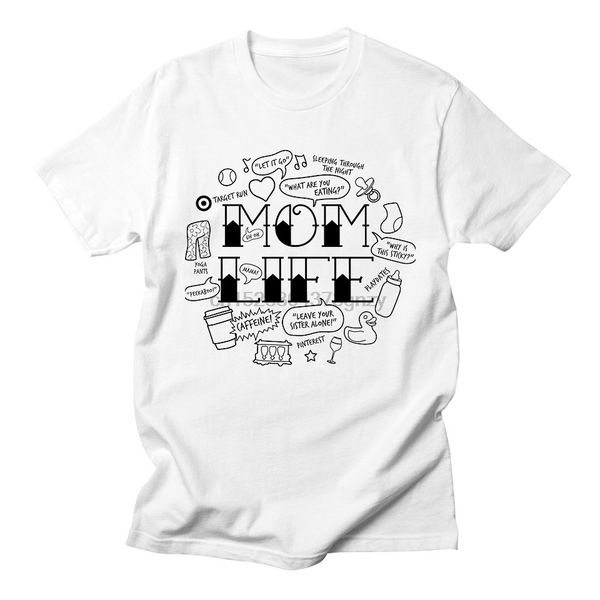 

2020mom life white t shirt cotton kawaii cute fashion tracksuit brand streetwear harajuku casual ladies tshirt plus