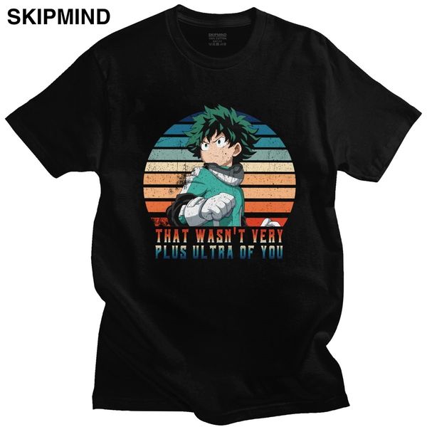 

vintage my boku no hero academia t shirt homme 100% cotton anime manga midoriya izuku tees short sleeved t-shirt clothes