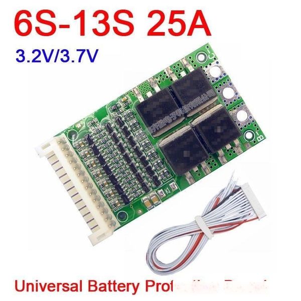 

consumer electronics 6-13 25a bm lifepo4 li-ion lithium battery protection board 24 36v 48v 7 8s 10s 12s batteries for electrical tool