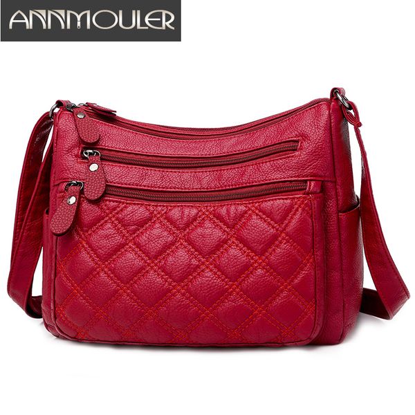 

новая мода женщин сумка кожа pu crossbody сумка красный мягкая плеча конструктор коммуникатор кошелек малый сумки карманы