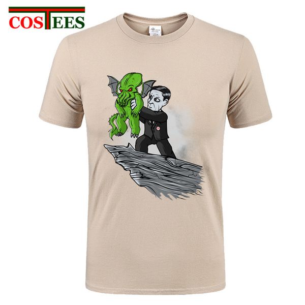 

2017 latest brand summer men t-shirt cthulhu the demon king printed t shirt cool hipster clothes funny tees modal boy white