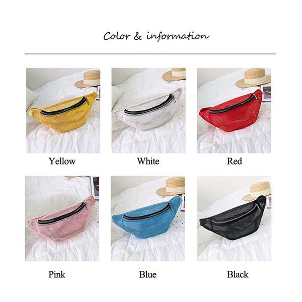 

new 2021 mesh fashion waist fanny pack shoulder chest bag bum hip purse women travel ladies belt bags