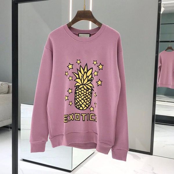 

quality pineapple hoodie sweatshirts long sleeve shirts hoodies autumn spring women clothing printed letter sweater, Black