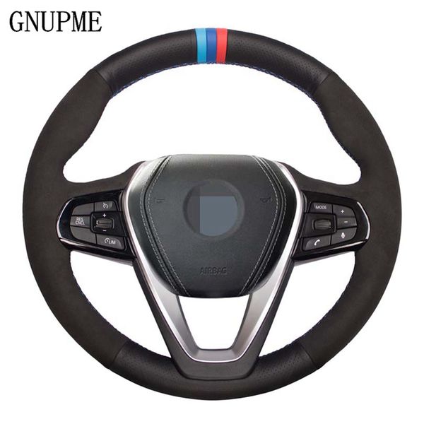 

steering wheel covers diy black genuine leather suede car cover for g20 g21 g30 g31 g32 x3 x5 g05 x7 g07 g01 x4 g02 z4 g29