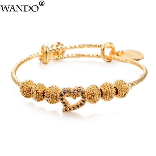 

bangle wando christmas gift small bangles girls baby harmony lovely gold color charm beads bracelet bell heart jewelry child party, Black