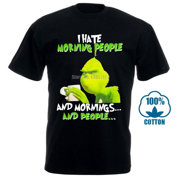 

grinches i hate morning people mornings people t shirt printed tee shirt o neck cool loose building spring autumn shirt 012318