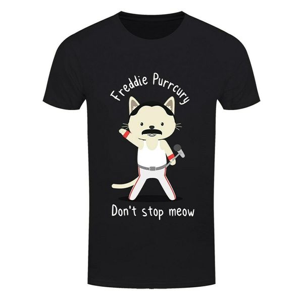 

t-shirt freddie purrcury men's black adults casual tee shirt