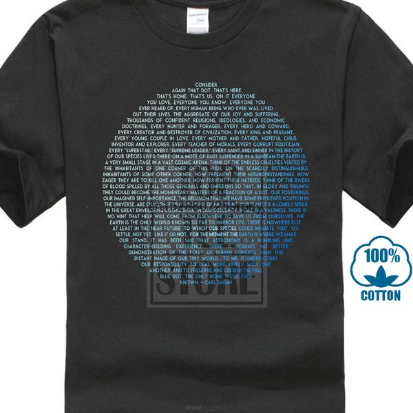 

new pale blue dot carl sagan short sleeve men black t shirt size s to 5xl