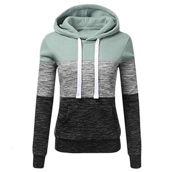 

sweatshirts autumn winter hoodies long sleeve hoody ladies zipper pocket patchwork hooded sweatshirt female outwear drop shipping, Black