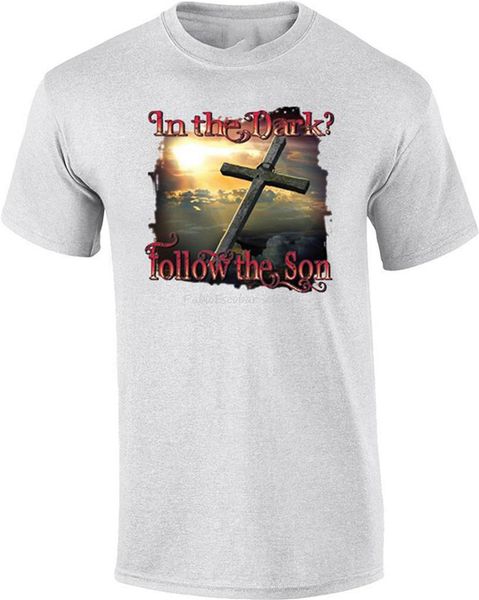 

in the dark follow the son jesus christ christian t-shirt gyms fitness tee shirt male brand tshirt summer plus size tee-shirt