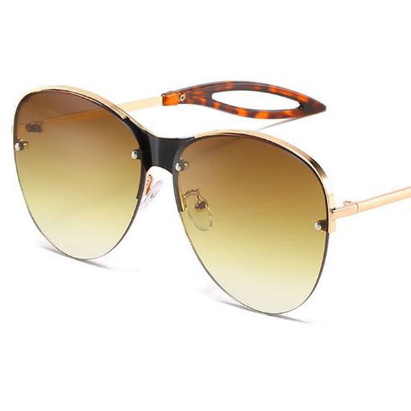 

2020 half metal frame round men sunglasses fashion sun glasses women designer gradient sunglasses uv400 shade, White;black
