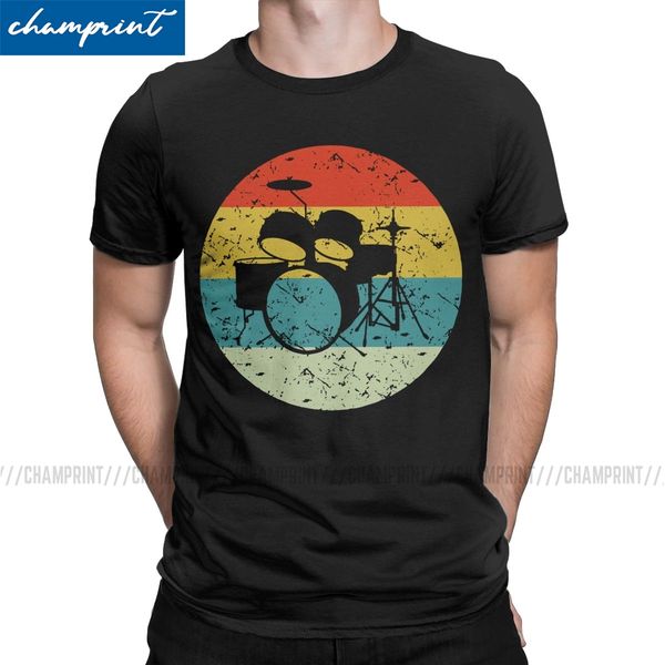 

drum funny retro vintage t-shirt men drummer drums rock music funny cotton tees o neck short sleeve t shirts classic clothing