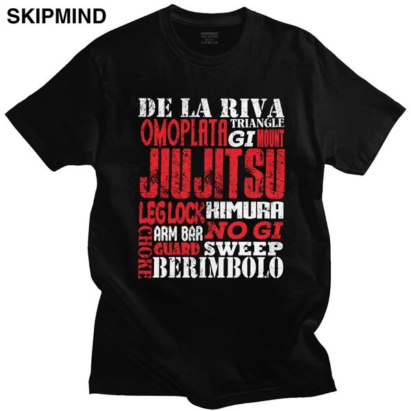 

fashion mens jiu jitsu terminology t-shirt short sleeve cotton tshirt summer brazilian jiu-jitsu bjj quote tee loose fit apparel