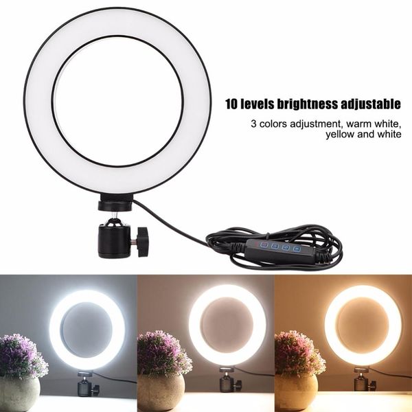 

studio pgraphic lighting 6 inch led ring light selfie fill lamp 10 levels brightness dimmable 3 light modes for living broadcast