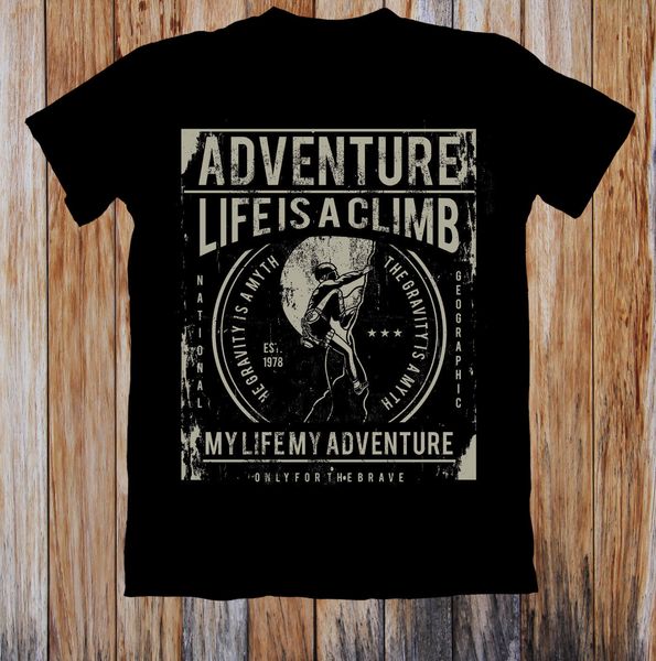 

2019 summer t shirt men new adventure life is a climb t shirts