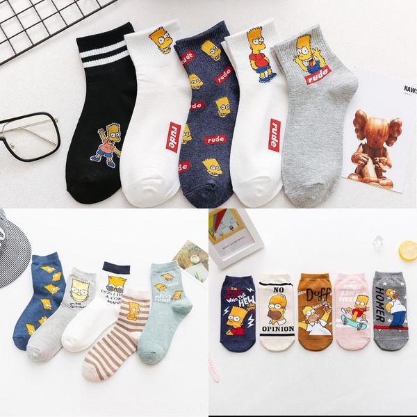 

simpson trendy couple style men's and women's general christmas korean socks cotton cotton socks 3yqwf, Black