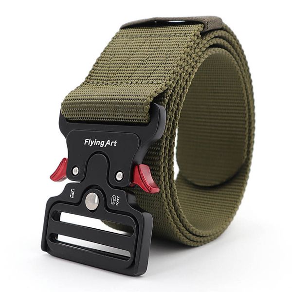 

widened 5.0cm army fan nylon waistband outdoor new men's and women's outer belt, Black;brown