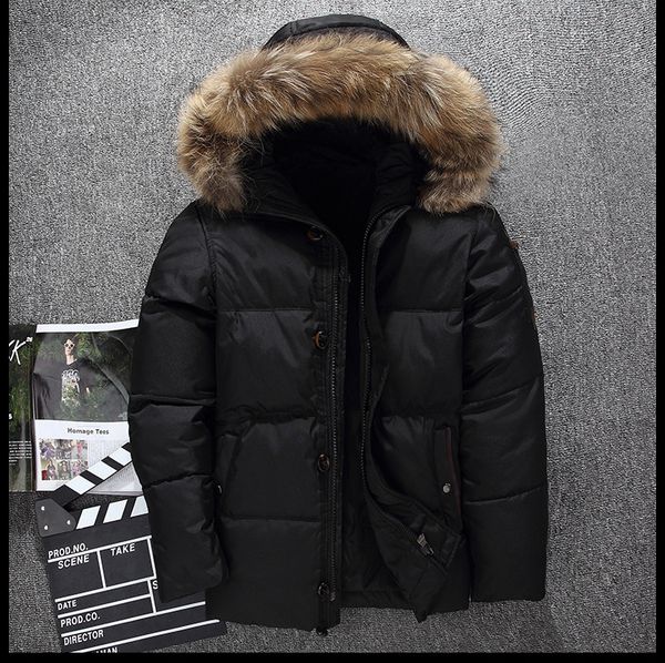 

men's straw coats, men's casual fur hats, thick windproof winter coats, cotton coats, Black
