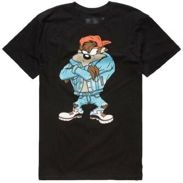 

neff looney tunes taz double sided black men's t-shirt new fitness plus size tee shirt
