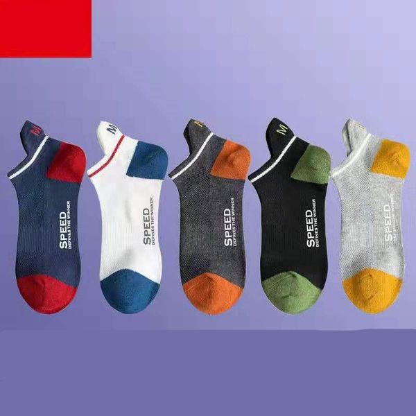 

new socks men short socks women boat contton calcetines hombre letters sokken color matching skarpety comfortable summer, Black