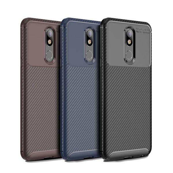 

tpu phone cover carbon fiber shock-proof phone case frosted concise mobile phone protective back cover for lg k40