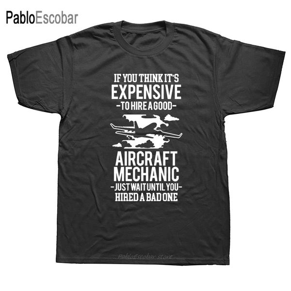 

novelty aircraft mechanic airplane t-shirt mens short sleeves oversized streetwear hip hop printed t shirts tees