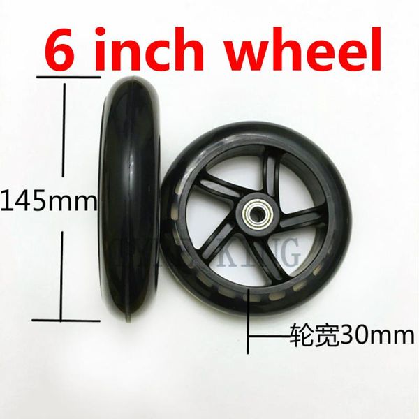 

2pcs 6 inch wheels 6''caster wheels non inflation pu silent skateboard small pull car luggage cart shopping cart wheel