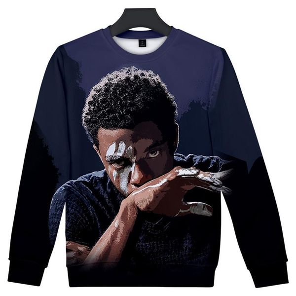 

panther wakanda forever man sweatshirts fashion wakanda pattern long sleeve round neck pullover designer male casual loose sweatshirts, Black