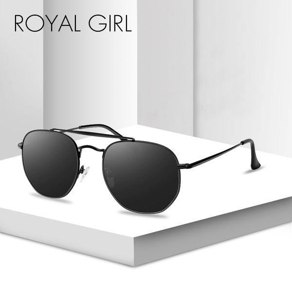 

royal girl new classic polarized pilot sunglasses men vintage brand design sun glasses fashion male square driving goggles ms457, White;black