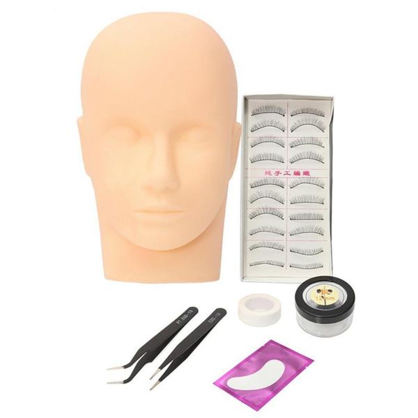 

1set selling fake head implant eyelash model beauty use set to practice convenient extensions eyelash head makeup easy i2b9