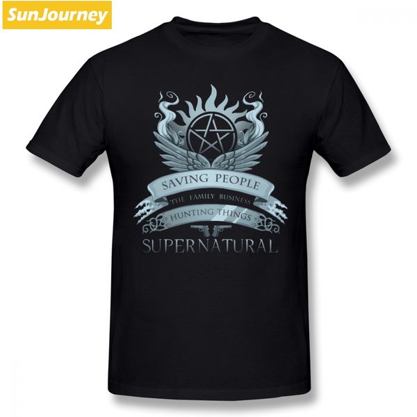 

tv series supernatural men t shirt summer resilient 4xl 5xl 6xl cotton custom short sleeve tee shirts homme