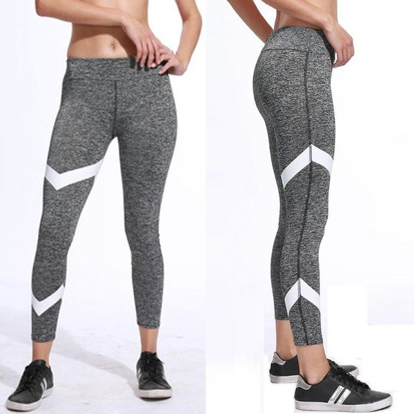 

women stripe exercise to lift buttocks high waist tight yoga pants trousers push up sports jogging trainning fittness leggings, White;red