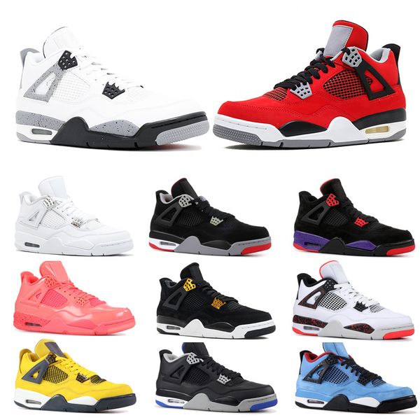 

4 4s basketball shoes mens og bred for 2020 tattoo singles day pure money men trainer sport sneaker size 41-47