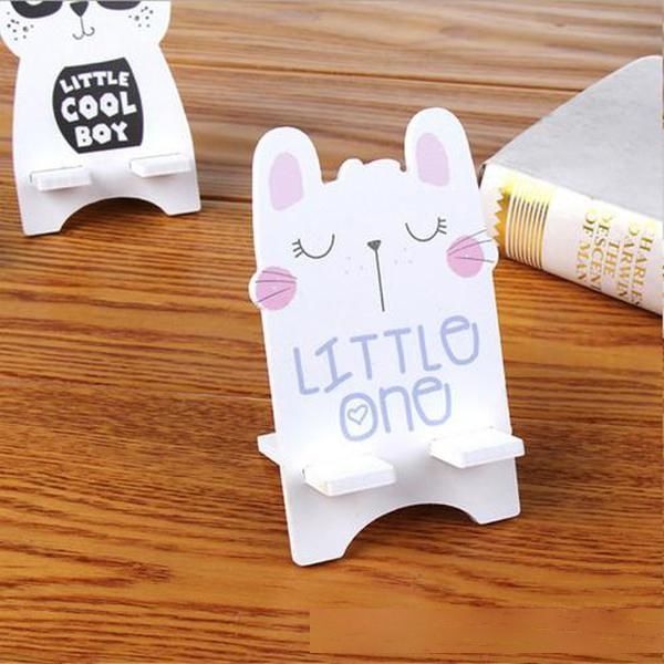 

30 pcs/lot diy design universal animal wooden phone stand cute panda cat style cartoon holder gift deskphone support bracket