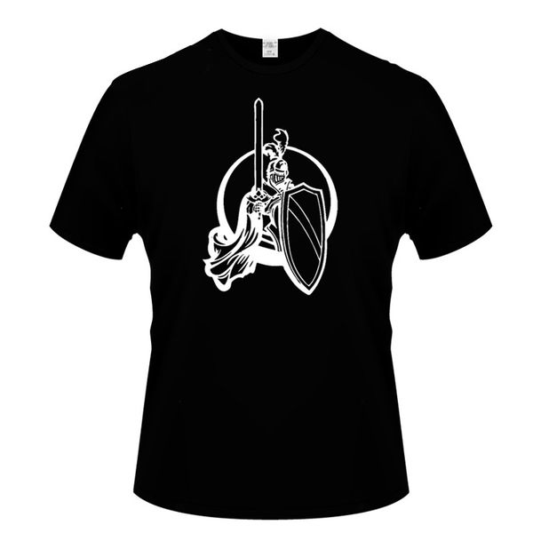

design fashion loyal knight warrior soldier shield fashion t-shirt men cotton o-neck short sleeve t shirts