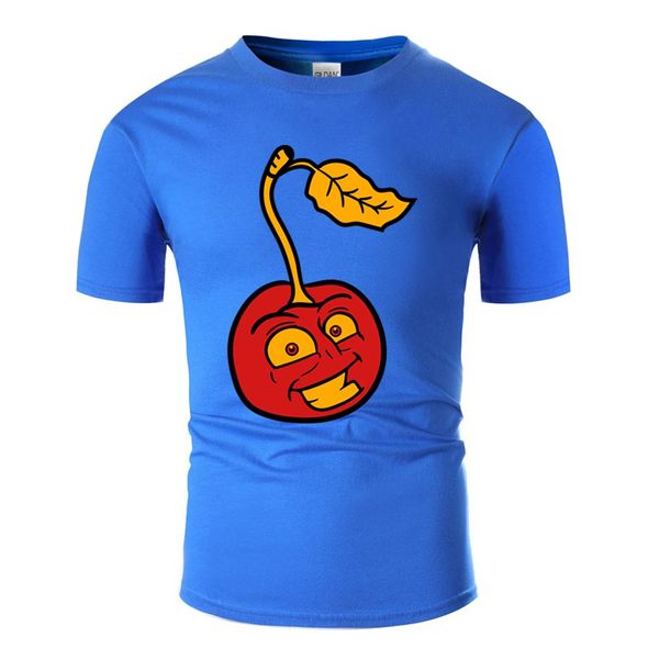 

crazy cherry leaf delicious comic cartoon face grin t-shirt for mens cool round neck comical men's tshirts short sleeve