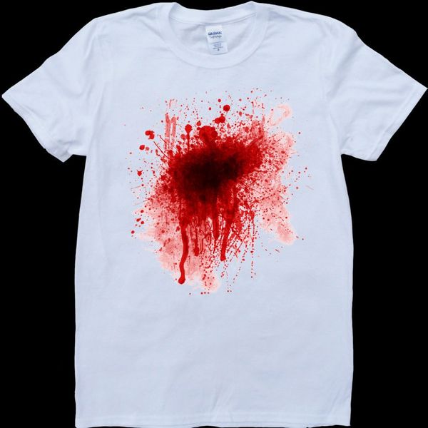

2019 горячие продажи новой марки halloween blood пятна на белом фоне, выполненные на заказ футболки футболка