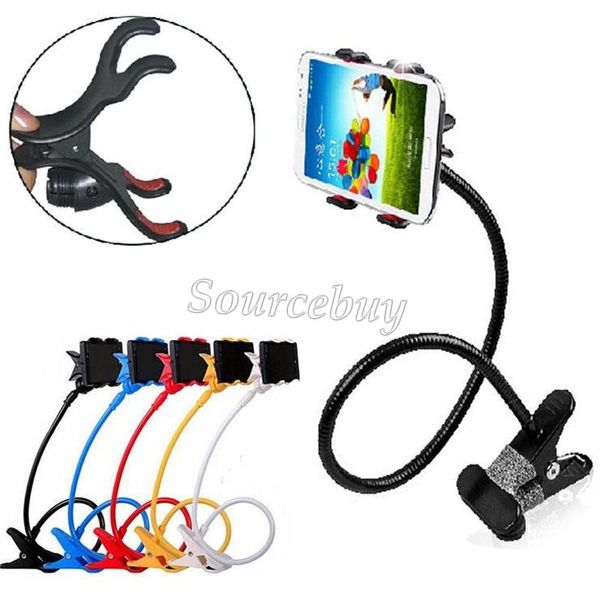 

flexible metal mobile smart phone holder universal lazy bracket for iphone samsung note bed deskstand 360 degree rotating dhl