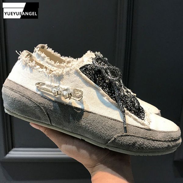 

spring fashion canvas patchwork flat shoes women street lace up white sneakers loafers espadrilles ladies satin vintage shoes, Black