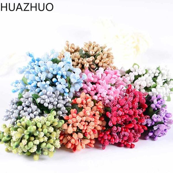 

decorative flowers & wreaths 144pcs/pack diy scrapbooking wreath fake bouquet artificial bud stamen berry bacca flower for wedding decor