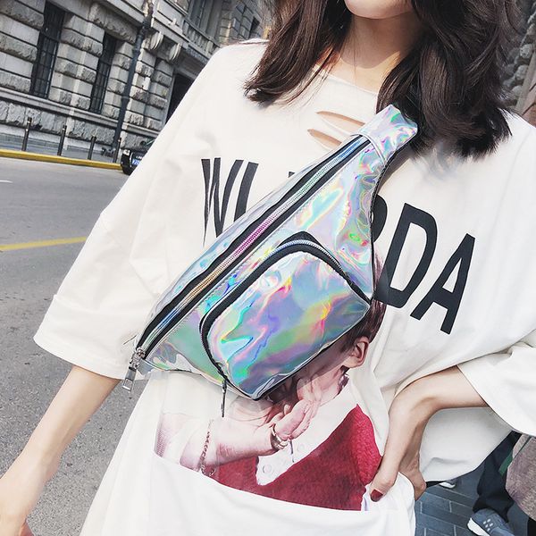 

running bag female 2020 summer new functional laser shoulder bag