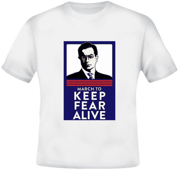 

стив colbert keep fear живой футболка футболка fashiont рубашка бесплатная доставка начало tee печать футболочки для мужского