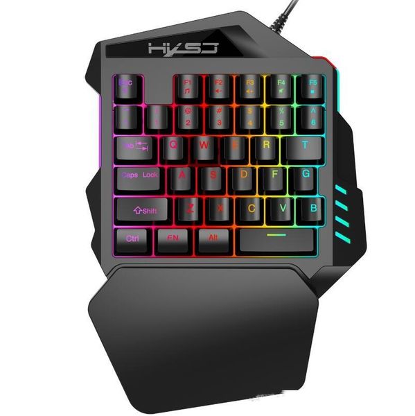 

v100 one-hand keyboard with backlight 35 keys gaming mechanical keyboard for pc computer android window 10 wired keyboard