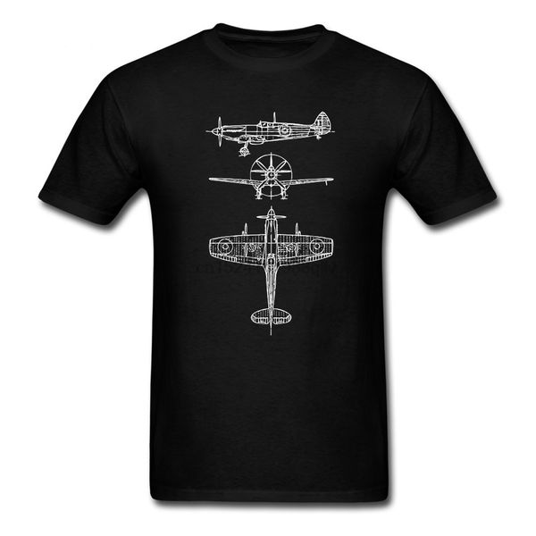

casual tees spitfire aircraft blueprints pilot t shirt spitfire airplane vintage hilarious aircraft plane module t-shirt summer