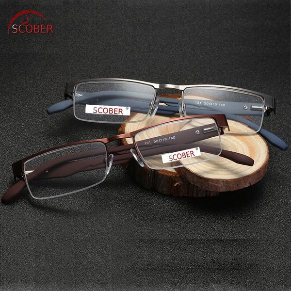 

2020 real = scober brand two pairs ultra-light half-rim antireflect reading glasses +1 +1.5 +2 +2.5 +3 +3.5 +4, White;black