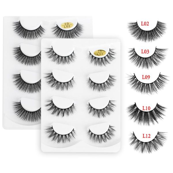 

false eyelashes 4 pairs black soft 3d mink hair thick crisscross eye lashes wispy natural volume extension makeup tools