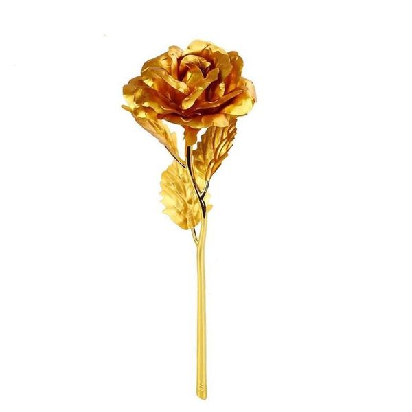 

fashion gold foil roses artificial long stem gold plated rose wedding party decoration flower christmas valentines mothers day gift