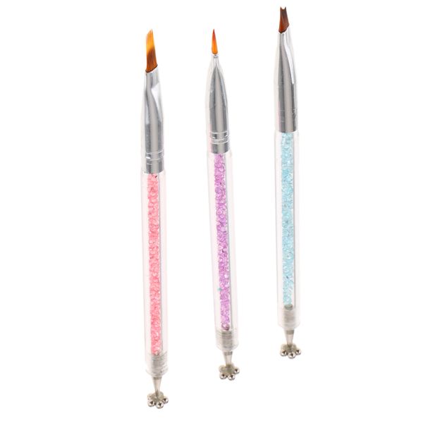 

2 way magnetic tip acrylic uv gel flower nail art liner brush, nail dotting pen (set of 3