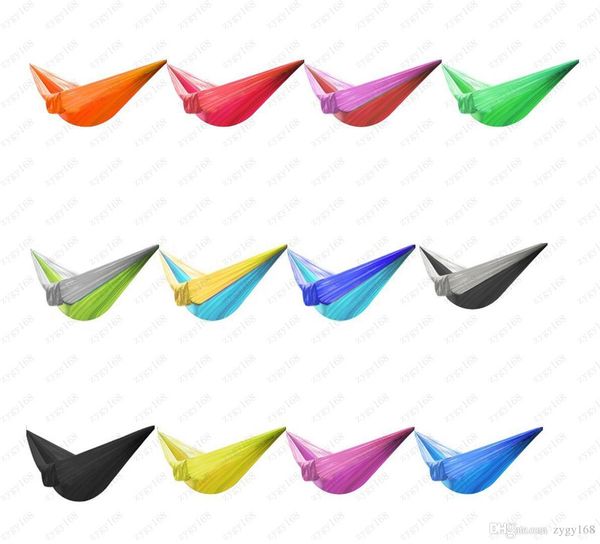 

portable nylon single person hammock 230*90cm parachute parachute fabric hammock for travel hiking backpacking camping hammock ing